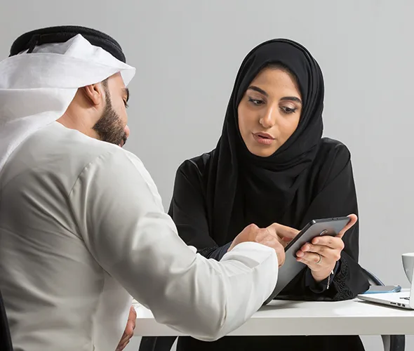 Arab,Businessman,And,Arab,Businesswoman